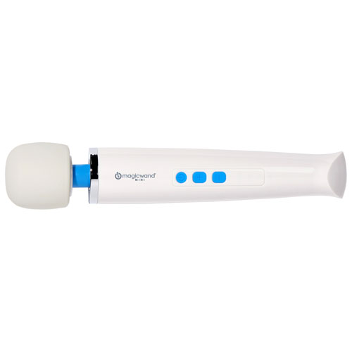 Vibromasseur miniature Magic Wand - Blanc/Bleu