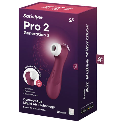 Satisfyer Pro 2 Generation 3 Pleasure Air Stimulator with Bluetooth Wine Red