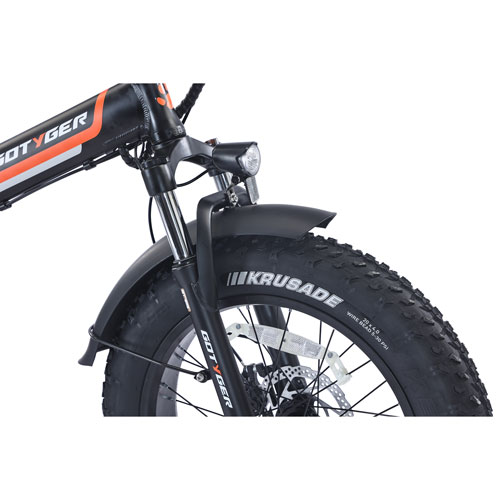 Vélo de promenade électrique repliable à gros pneus PowerPath de GoTyger - Noir