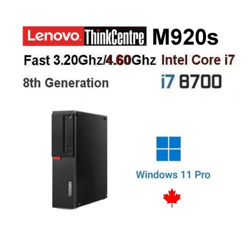 Refurbished (Good) Lenovo i7 ThinkCentre i7-8700 desktop PC(Fast  3.20Ghz@4.60Ghz/32GB Ram/256.0GB SSD/Windows 11)