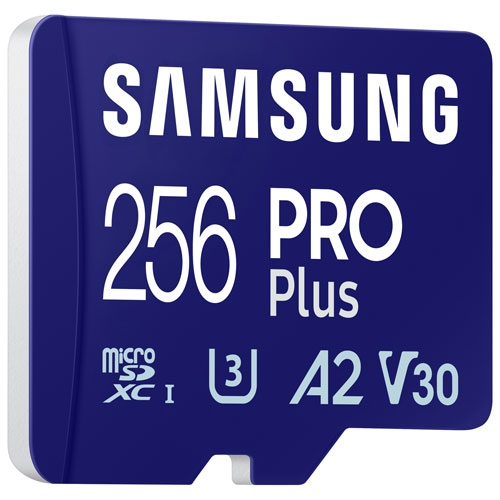 Adaptateur 256&nbsp;Go 180MB Mo/s microSDXC PRO plus+ de Samsung - remis à neuf (MB-MD256SA/CA)