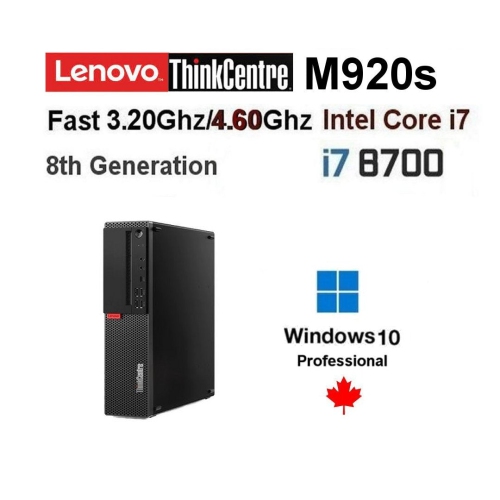 Refurbished (Good) Lenovo i7 ThinkCentre i7-8700 desktop PC(Fast  3.20Ghz@4.60Ghz/32GB Ram/1.0TB SSD/Windows 10 Pro)