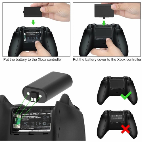 [Paquet de 2] batterie rechargeable pour Xbox One - 2pcs piles 1200&nbsp;mAh Elite