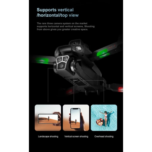 Mini drone M1S de Skypix avec caméra 4K; drones à vue verticale pour adultes; quadricoptère téléguidé Wi-Fi à pilotage en immersion avec