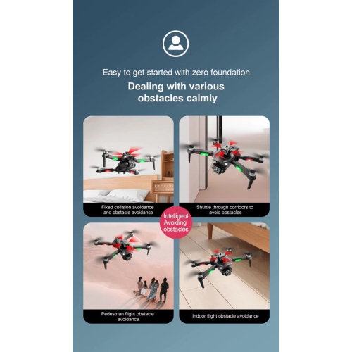 Mini drone M1S de Skypix avec caméra 4K; drones à vue verticale pour adultes; quadricoptère téléguidé Wi-Fi à pilotage en immersion avec