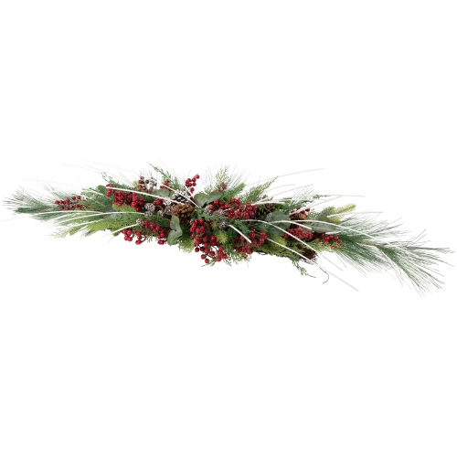 Real Touch™ Berries and Birch Twigs Artificial Pine Christmas Swag - 62" - Unlit
