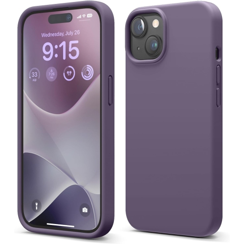 ELAGO  Compatible w Iphone 15 Case, Liquid Silicone Case, Full Body Protective Cover, Shockproof, Slim Phone Case, Anti-Scratch Soft Microfiber