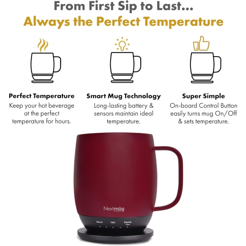 Tasse à café à température contrôlée et à chauffage automatique de Nextmug