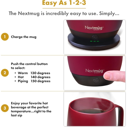 Tasse à café à température contrôlée et à chauffage automatique de Nextmug