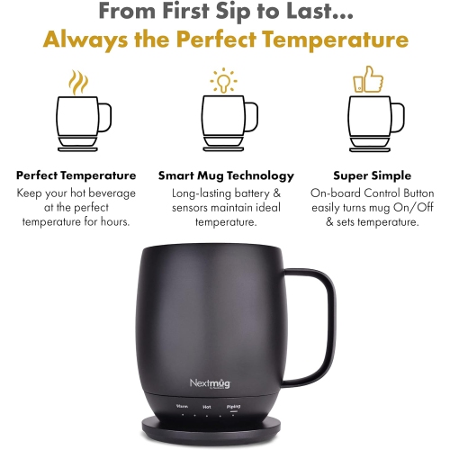 Nextmug de Nextboom - 14&nbsp;oz. Tasse à température contrôlée et à chauffage automatique