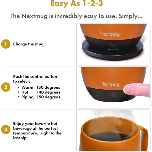 Tasse à café à température contrôlée et à chauffage automatique de Nextmug