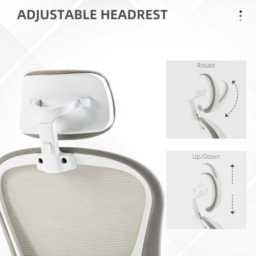 Vinsetto High Back Ergonomic Office Chair with Adjustable Headrest, Mesh Computer Desk Chair with Flip-up Armrest, 4D Lumbar Support, Tilt Function,