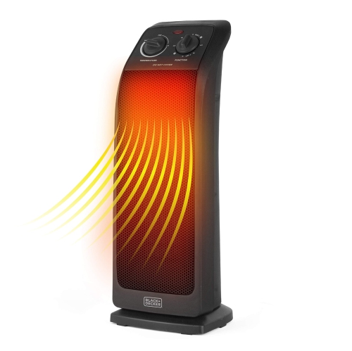 BLACK+DECKER Ceramic Tower Heater, Black