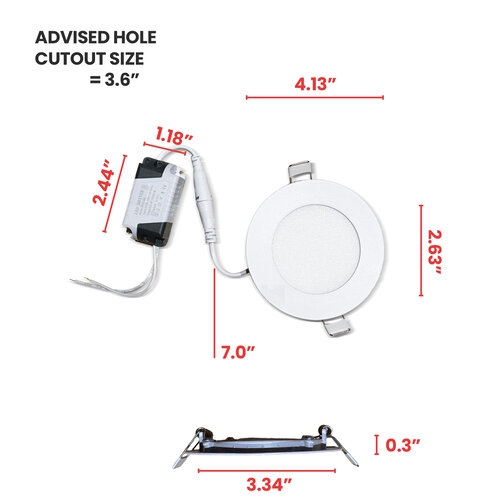 Ultra thin round panel light 6 inch, CCT 6000K Cool white color