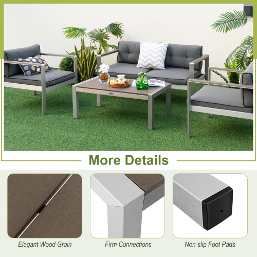 Gymax 4 pieces patio furniture set conversation set patio furniture outdoor conversation set