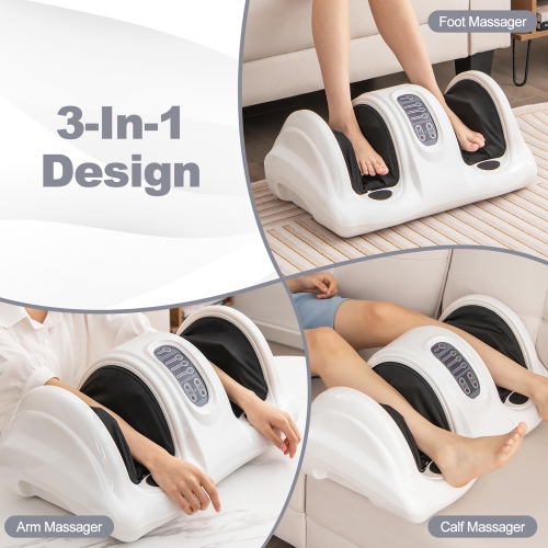 Gymax Rolling Foot Massager Shiatsu Foot Massage Machine w/ Remote Control White