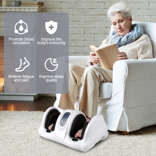 Gymax Rolling Foot Massager Shiatsu Foot Massage Machine w/ Remote Control White