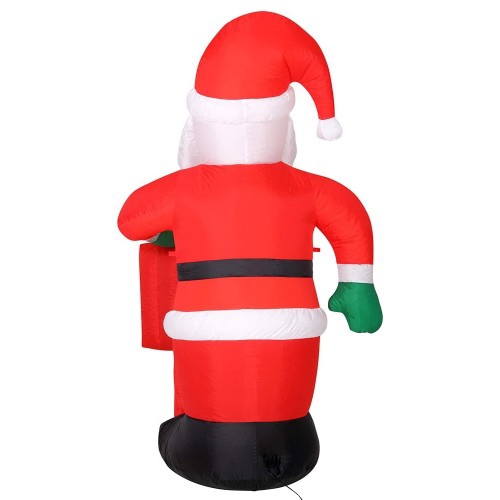 Père Noël gonflable 1,8 M, décoration de Noël de patio avec lumières à DEL intégrées pour l'intérieur, l'extérieur, la pelouse, décorations de