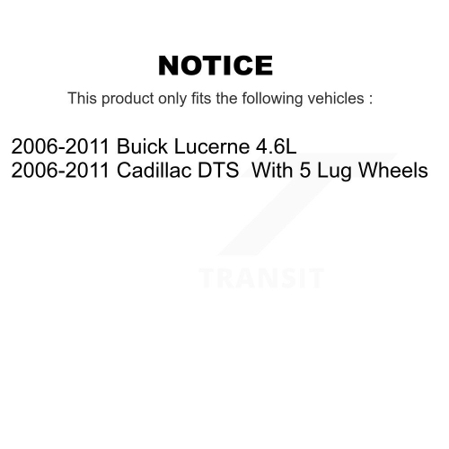 Ensemble de disques de frein à disque recouverts à l'avant pour Buick Lucerne Cadillac DTS KG-100728 2006-2011