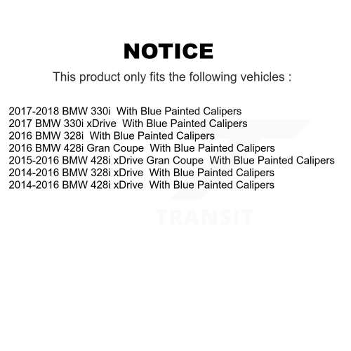 Ensemble de disques de frein à disque enduits à l'avant pour Gran Coupé BMW 328i xDrive 428i 330i KG-101679