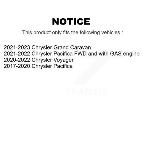 Paire de disques de frein arrière pour Chrysler Pacifica Grand Caravan Voyager K8-100719