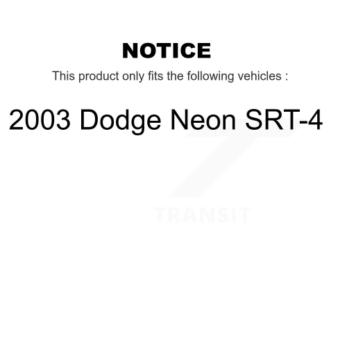 Disques de frein à disque avant arrière Ensemble de tambours pour Dodge Neon SRT-4 K8-102115 2003