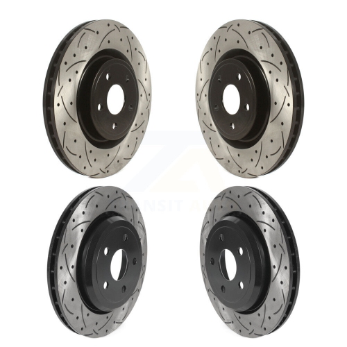 Front Rear Drill Slot Brake Rotors Kit For 13-16 Jeep Grand Cherokee With 4 Piston Caliper KD-100465