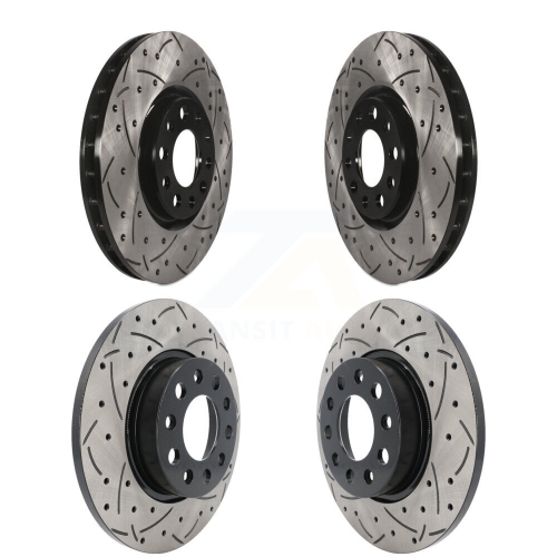 Front Rear Coated Drilled Slotted Disc Brake Rotor Kit for Jeep Compass Renegade Fiat 500X KD-100260