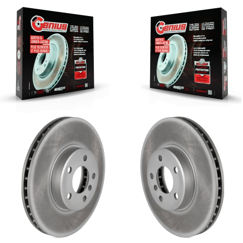GENIUS  Front Coated Disc Brake Rotors Pair for Bmw X5 Kg-100179