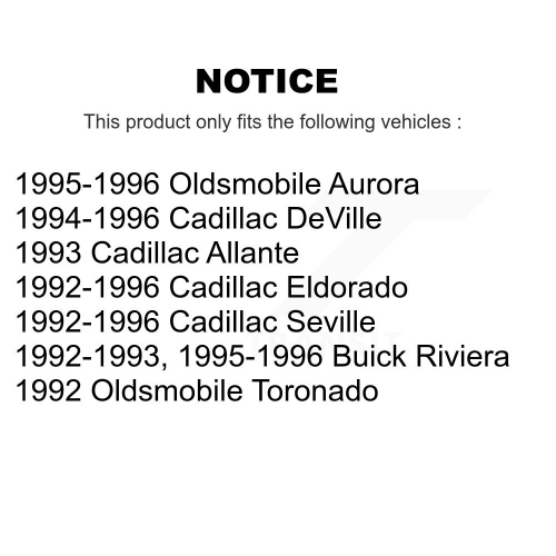 Front Rear Brake Rotors Kit For Cadillac DeVille Eldorado Seville Buick Riviera Oldsmobile K8-100969