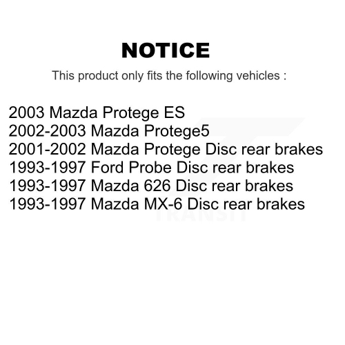 Rear Disc Brake Rotors Pair For Mazda Protege Protege5 Ford Probe MX-6 626 K8-100725