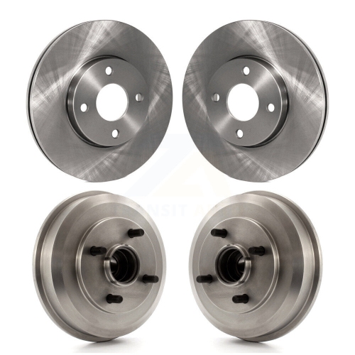 Front Rear Disc Brake Rotors Drums Kit For 2005-2007 Ford Focus Wheel Bearing Included K8-102145