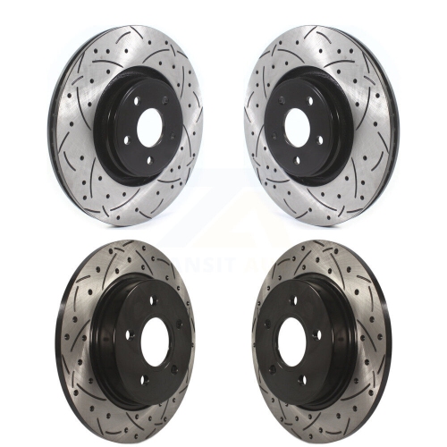 Front Rear Drill Slot Brake Rotor Kit for 13-18 Ford Focus With 335mm Diameter KD-100371