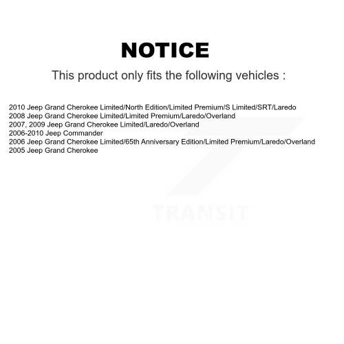 Front Rear Disc Brake Rotors Kit For Jeep Grand Cherokee Commander K8-101194