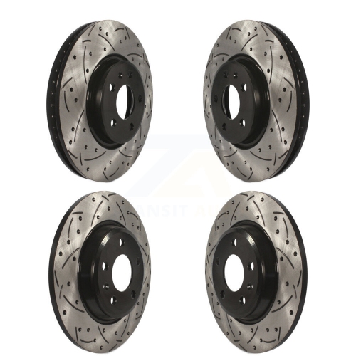 Front Rear Coated Drilled Slot Disc Brake Rotors Kit for Audi Q5 A4 Quattro A5 allroad A6 KD-100334