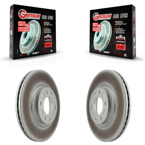GENIUS  Front Coated Disc Brake Rotors Pair for Mazda 3 5 Sport Kg-100214