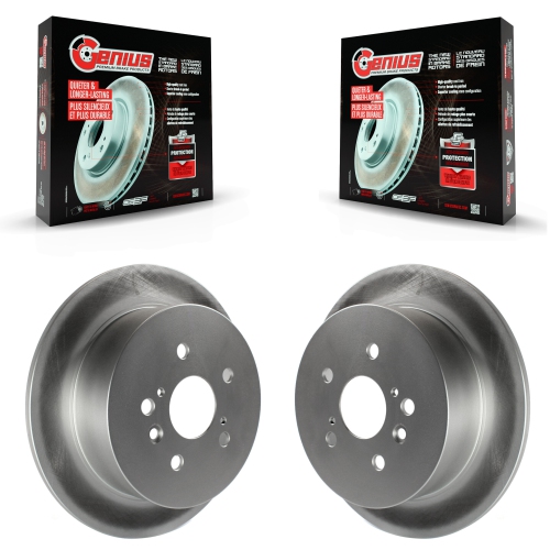 GENIUS  Rear Coated Disc Brake Rotors Pair for 2009-2016 Toyota Venza Kg-100617