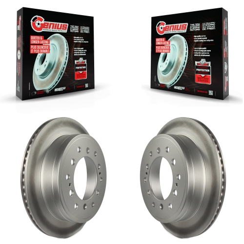 ACB ZONE Front & Rear Drilled & Slotted Brake Rotors With Ceramic Pads For Toyota 4Runner Lexus GX460