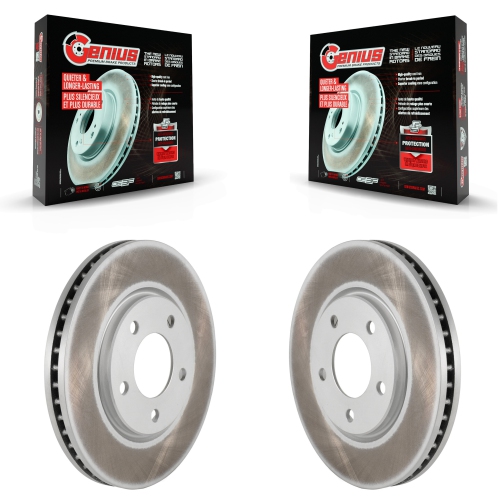 GENIUS  Front Coated Disc Brake Rotor Pair for Dodge Grand Caravan Chrysler Town & Country Voyager Kg-100122