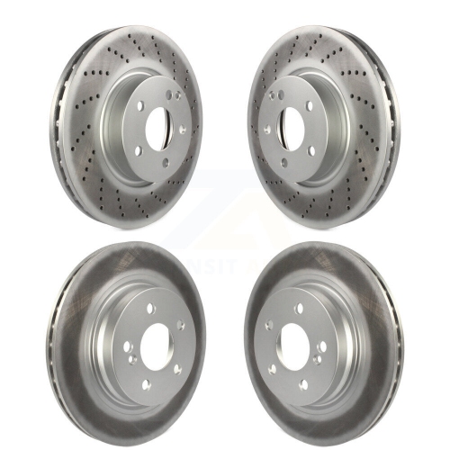 GENIUS  Front Rear Coated Disc Brake Rotors Kit for Mercedes-Benz C300 C350 E350 E300 Kg-101134