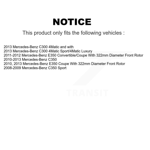 Front Rear Coated Disc Brake Rotors Kit For Mercedes-Benz C300 C350 E350 E300 KG-101134