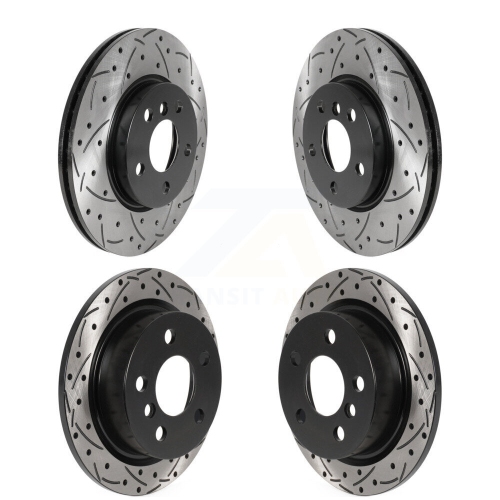 Front Rear Coated Drilled Slotted Disc Brake Rotors Kit for Mini Cooper KD-100510