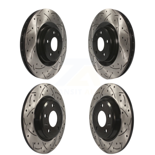 Front Rear Drill Slot Disc Brake Rotors Kit for Audi Q5 A6 With 345mm Diameter Rotor KD-100318