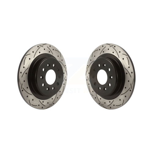 Rear Drilled Slot Brake Rotor Pair for 16-18 Buick Envision With 315mm Diameter KD-100519