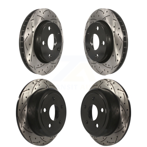 Front Rear Coated Drilled Slotted Disc Brake Rotors Kit for Jeep Wrangler JK KD-100252