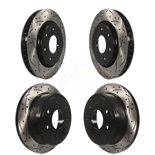 Front Rear Coat Drill Slot Disc Brake Rotor Kit for 2010-2011 Ford F-150 With 7 Lug Wheels KD-100226