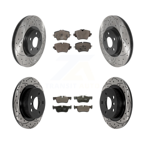 Front Rear Drilled Slot Brake Rotor & Ceramic Pad Kit For Mini Cooper Countryman S ALL4 KDT-101044