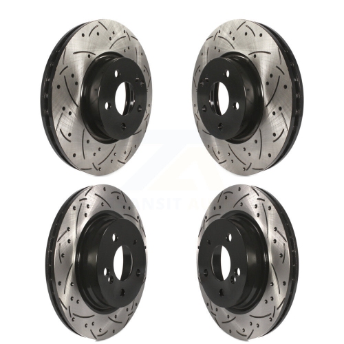 Front Rear Coated Drilled Slot Disc Brake Rotors Kit for Mercedes-Benz C300 C350 E350 E300 KD-100328