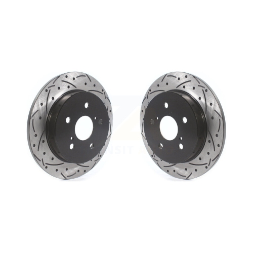 Rear Drill Slot Disc Brake Rotor Pair for Toyota RAV4 Camry Lexus Corolla Cross C-HR NX300 KD-100415