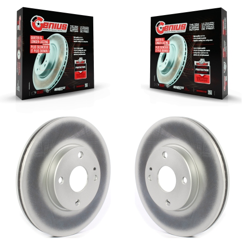 GENIUS  Front Coated Disc Brake Rotors Pair for Toyota Yaris Ia Scion Kg-101330